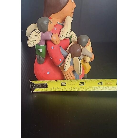 Peru Terra Cotta Ceramic Pottery Storyteller Figurine Woman with Children 5.5" - Picture 12 of 13